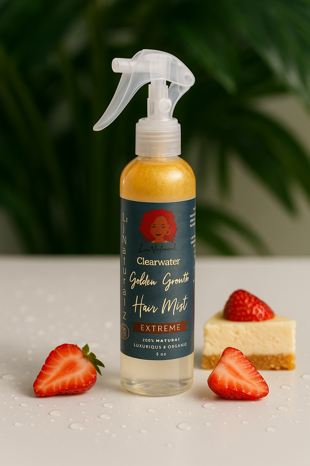 Clearwater Hair Growth Mist Formula with Essential Nutrients for Glowing Frizz Free moisturized hair, 8 Fl Oz Strawberry Shortcake Scent