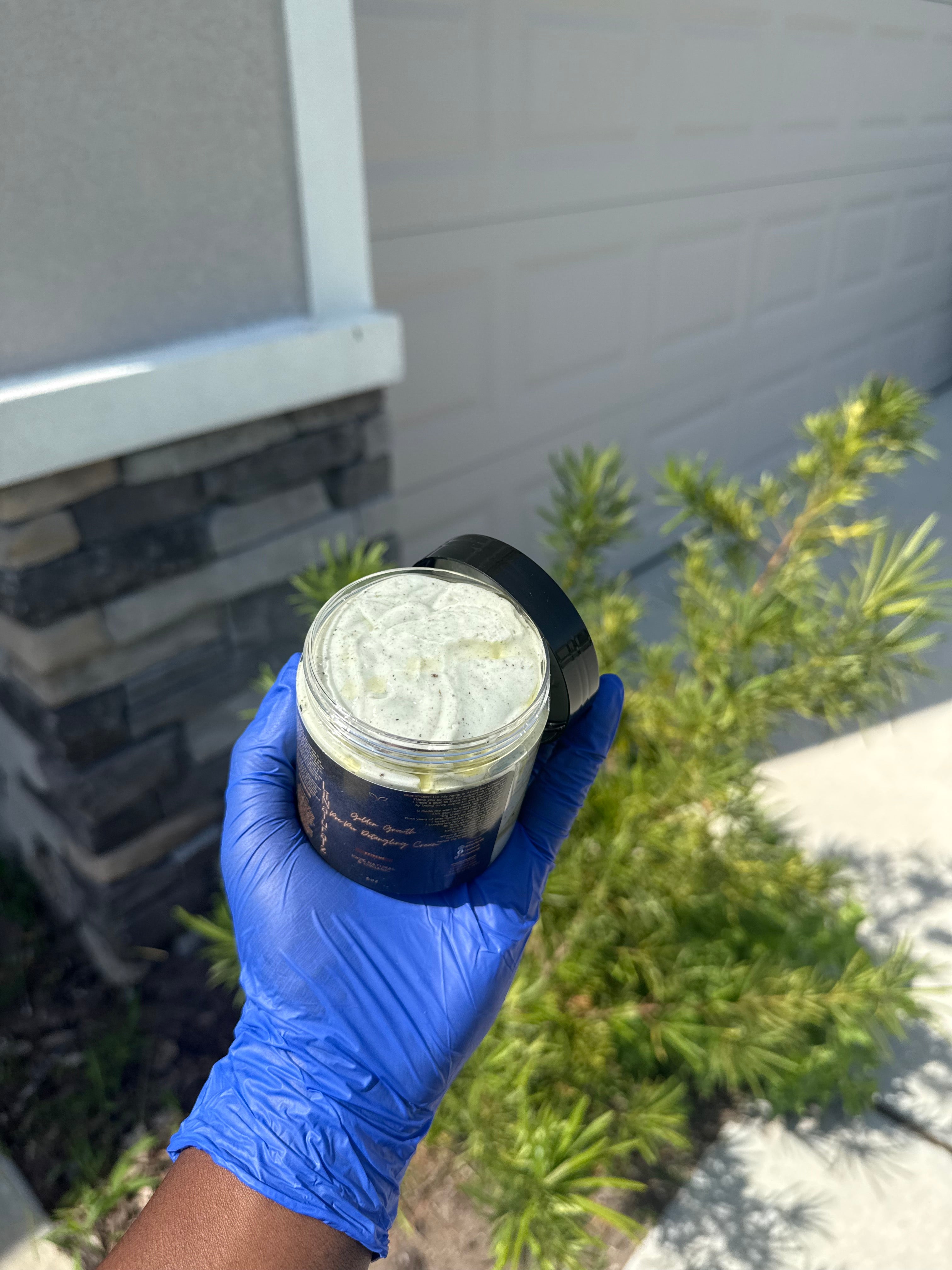 Golden Growth Chebe & Clove Pre-Poo Detangling Cream 6oz Haircare Moisturizer Before Shampoo Hair Treatment Mask Hydrating Repair for Type 4 Hair Moisture Daily