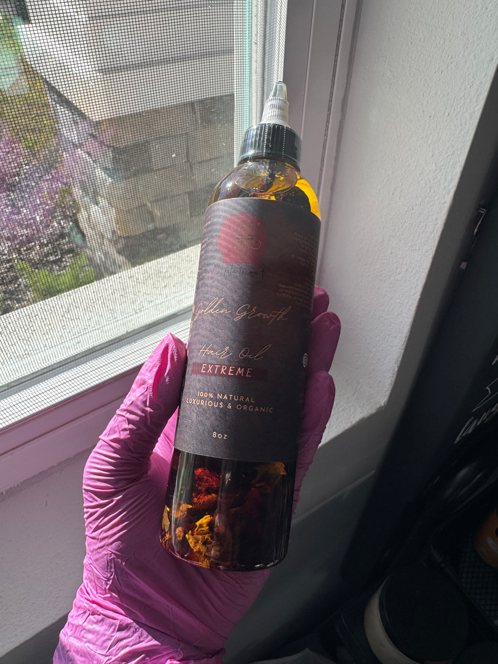 Linaturalz Golden Growth Hair Oil with Red Rose Petals & Cloves + Ayurvedic Herbs Infused