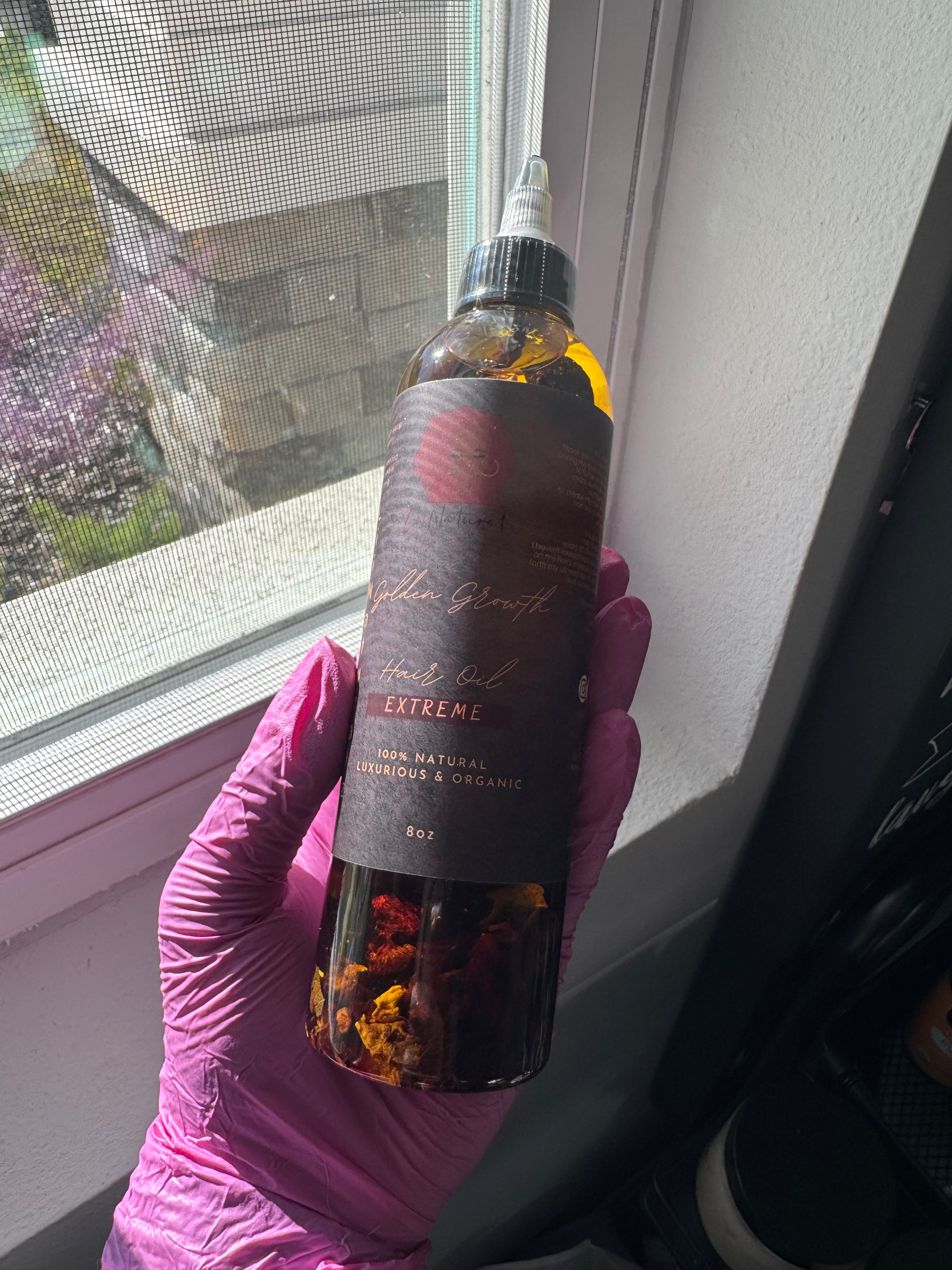 Linaturalz Golden Growth Hair Oil with Red Rose Petals & Cloves + Ayurvedic Herbs Infused