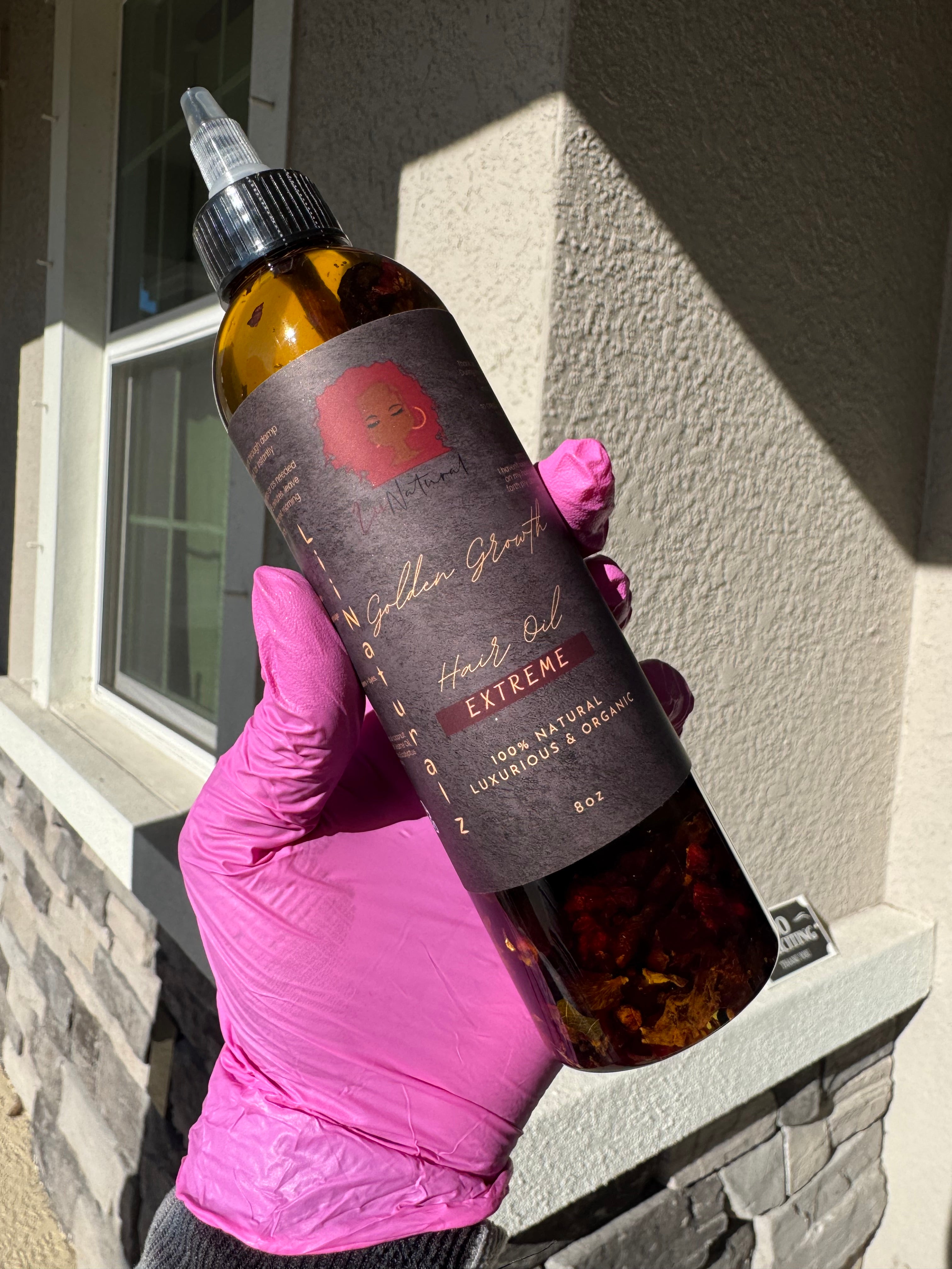 Linaturalz Golden Growth Hair Oil with Red Rose Petals & Cloves + Ayurvedic Herbs Infused