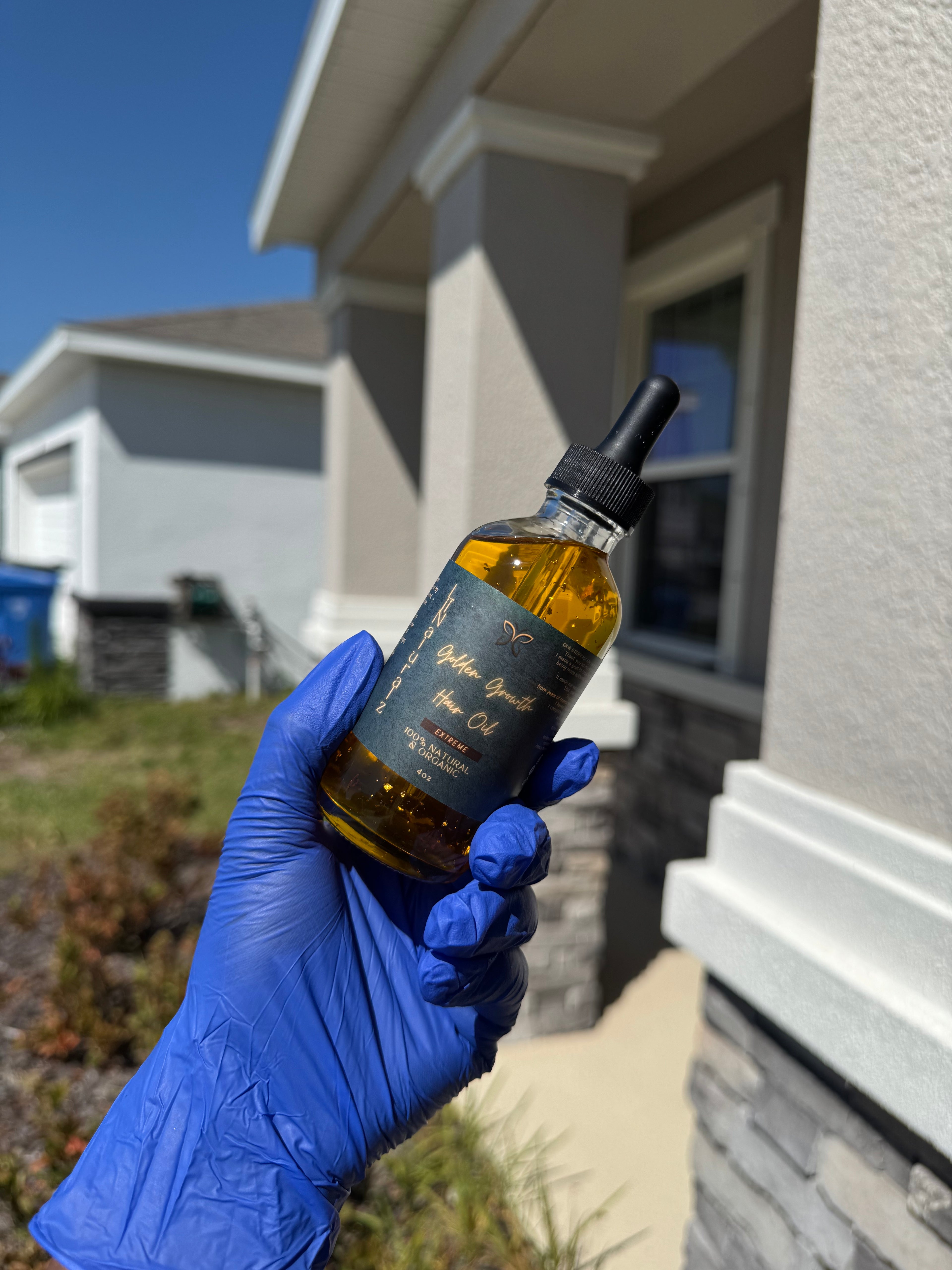 24kGold Growth Hair Oil Ayurvedic Infused 4oz Chemical & Cruelty Free Herbal Blend for All Hair Types